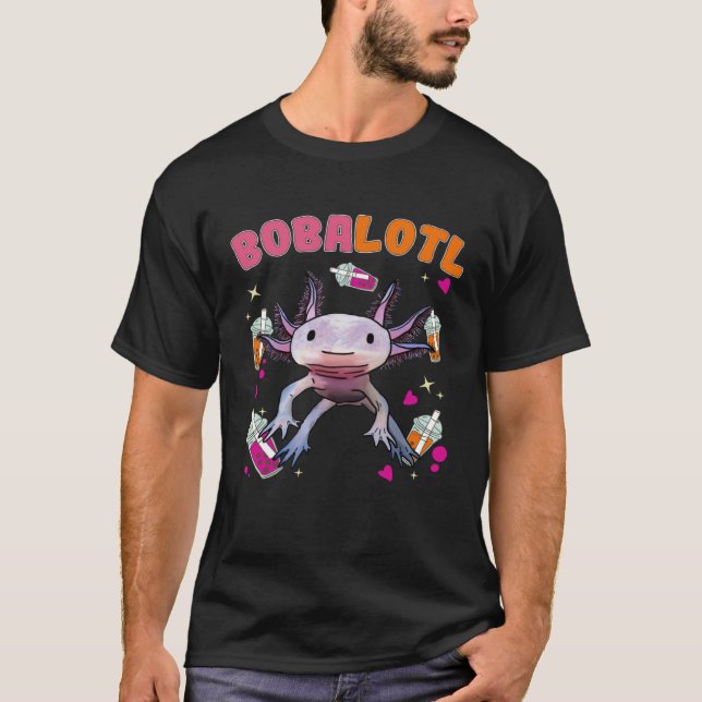 Camiseta Bobalotl Axolotl Boba Tea Bubble Milk (Anverso)