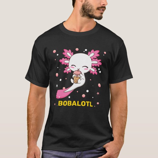 Camiseta Bobalotl Axolotl Boba Tea Bubble Milk Girls kids (Anverso)