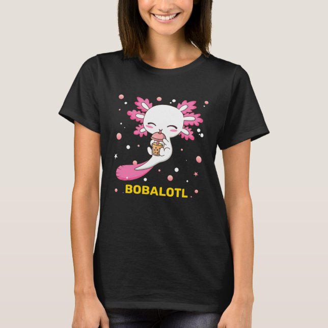 Camiseta Bobalotl Axolotl Boba Tea Bubble Milk Girls kids (Anverso)