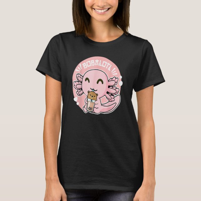 Camiseta Bobalotl Axolotl Milk Tea Axolotl Drinking Boba Te (Anverso)