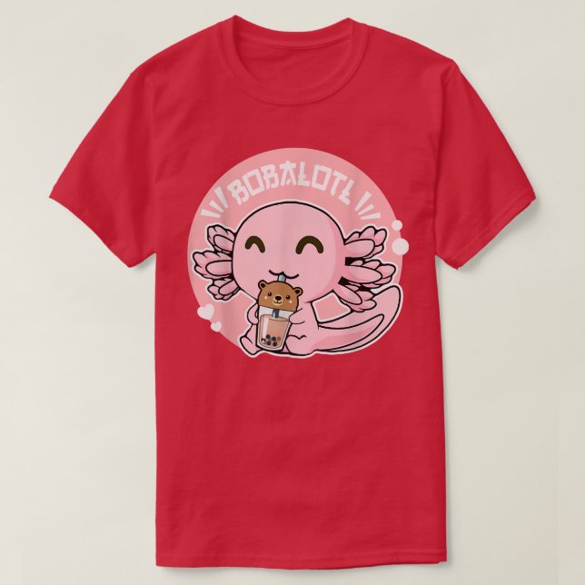 Camiseta Bobalotl Boba Kawaii Axolotl Boba Té de leche de b (Diseño del anverso)