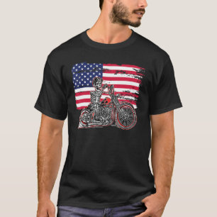 Camiseta Bobber Cho de la motocicleta Skeleton Biker de Ban