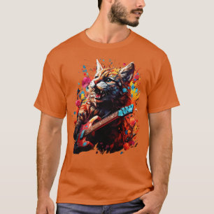 Camiseta Bobcat americano tocando la guitarra