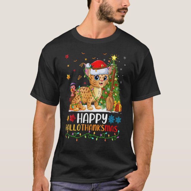 Camiseta Bobcat Animal Happy Bobcat Hellothanksmas (Anverso)