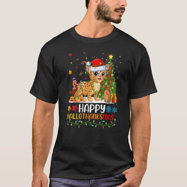 Camiseta Bobcat Animal Happy Bobcat Hellothanksmas (Anverso)