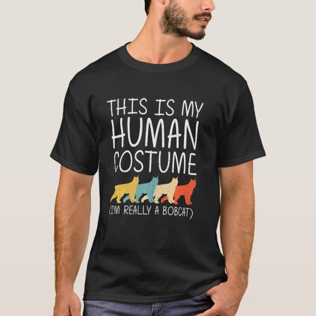 Camiseta Bobcat Halloween Human Costume Feline Kitty Easy D (Anverso)