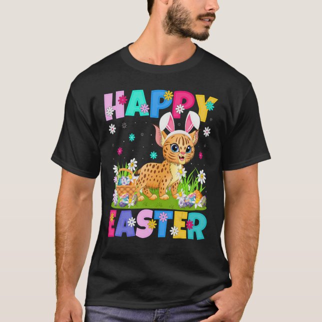 Camiseta Bobcat Happy Easter Bunny Bobcat Pascua el domingo (Anverso)