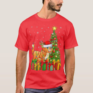 Camiseta Bobcat Iluminación de Navidad Árbol de Navidad San