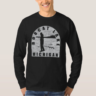 Camiseta Bobcat Lake Ice Fishing Michigan