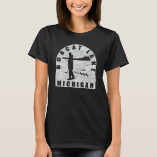 Camiseta Bobcat Lake Ice Fishing Michigan