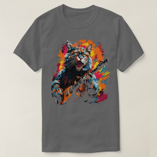 Camiseta Bobcat Tocando guitarra (Diseño del anverso)