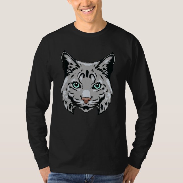 Camiseta Bobcat Wildcat Mirando la cabeza de animal Guay Ma (Anverso)