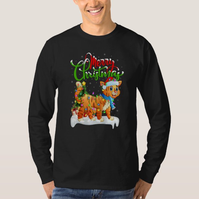 Camiseta Bobcat  Xmas Decorations Santa Bobcat Christmas (Anverso)