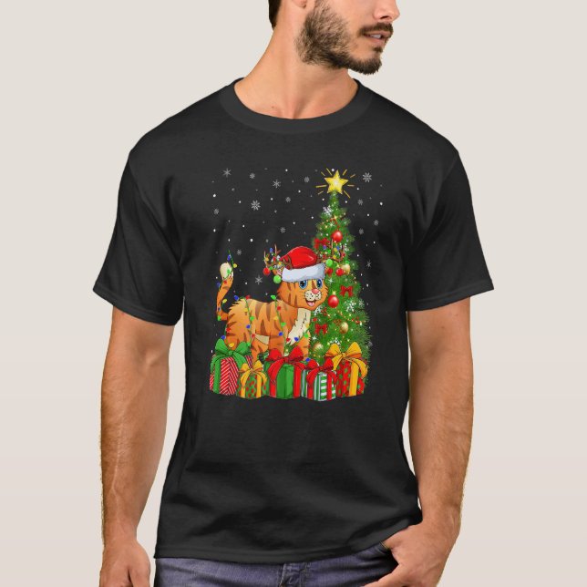 Camiseta Bobcat  Xmas Holiday Santa Bobcat Christmas Tree (Anverso)