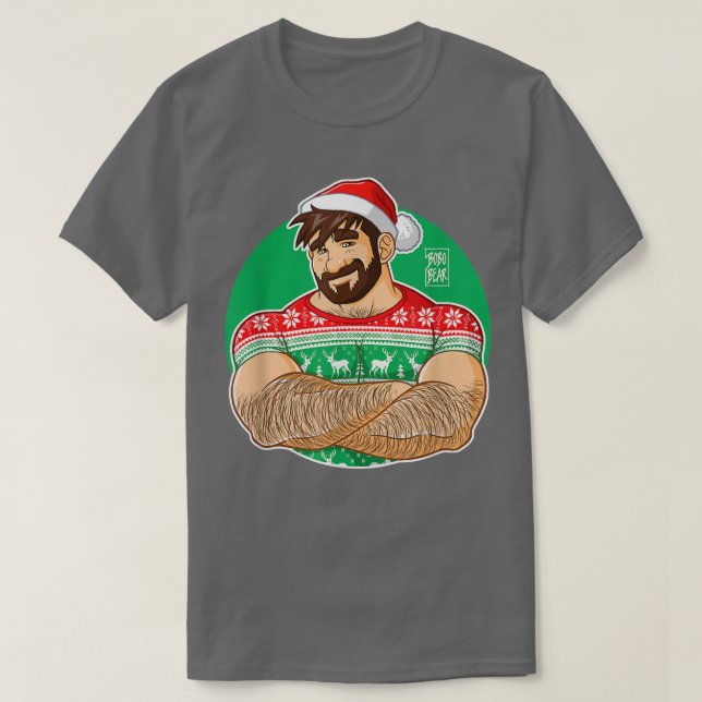 Camiseta Bobo Bear - Adam Likes Crossing Arms at Xmas parti (Diseño del anverso)