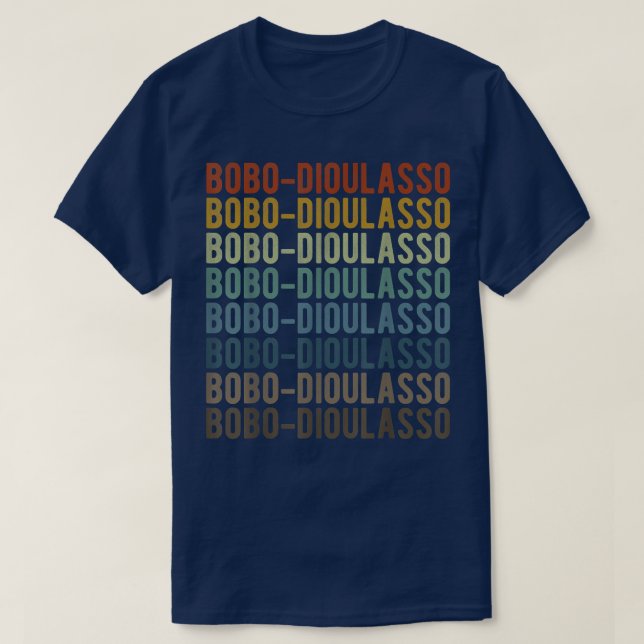 Camiseta Bobo-Dioulasso City Burkina Faso Retro Vintage (Diseño del anverso)