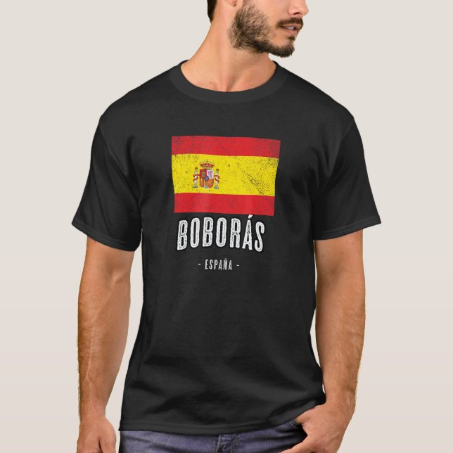Camiseta Bobors Spain Es Flag City - Bandera Ropa - (Anverso)