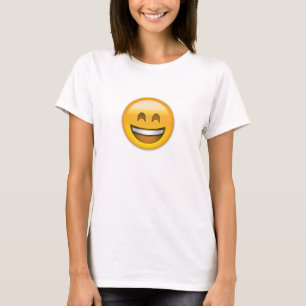 Camiseta Boca abierta sonriente de la cara de la emoji y