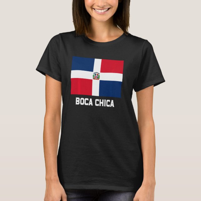 Camiseta Boca Chica Bandera República Dominicana Escudo C (Anverso)