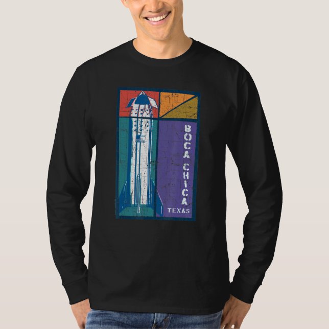 Camiseta Boca Chica Texas Starship Guay Retro (Anverso)