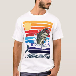 Camiseta Boca de Bajo Retro Salto de Pescado en la Puesta d