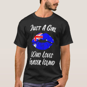 Camiseta Boca de boca Amor Bandera Australiana Isla Fraser