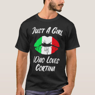 Camiseta Boca de boca amor Bandera italiana Cortina d'Ampez