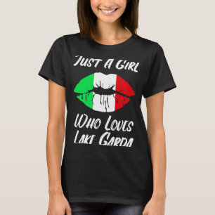 Camiseta Boca de boca Amor Bandera Italiana Garda Lake