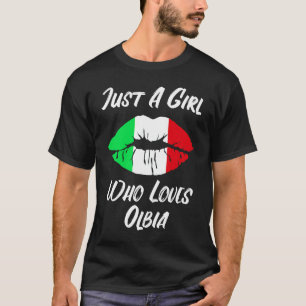 Camiseta Boca de boca amor Bandera italiana Olbia