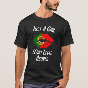 Camiseta Boca de boca Amor Bandera Portuguesa Azores