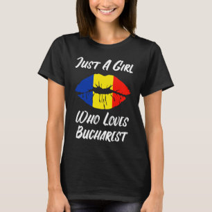 Camiseta Boca de boca Amor rumano Bandera Bukarest