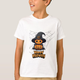 Camiseta Boca de calabaza de Kawaii Feliz Halloween