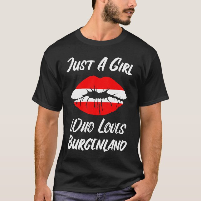 Camiseta Boca de labios Amor Austria Bandera Burgenland (Anverso)