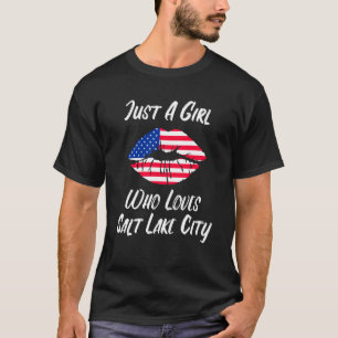 Camiseta Boca de labios amor Bandera americana Salar Lake C