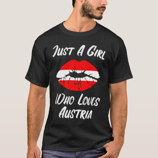 Camiseta Boca de labios amor Bandera austriaca (Anverso)