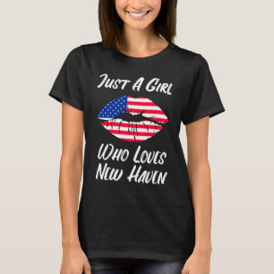 Camiseta Boca de labios amor Bandera estadounidense New Hav
