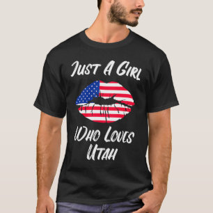 Camiseta Boca de labios amor Bandera estadounidense Utah