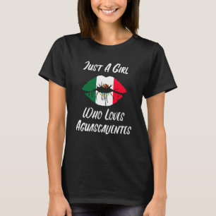 Camiseta Boca de labios amor Bandera mexicana Aguascaliente