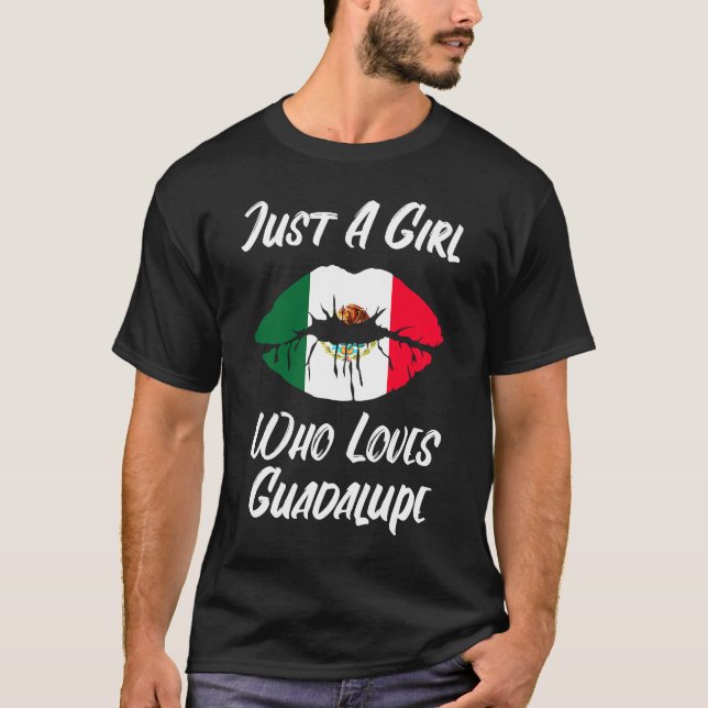 Camiseta Boca de labios amor Bandera mexicana Guadalupe (Anverso)