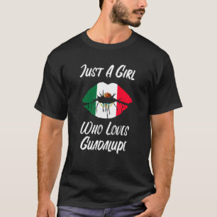 Camiseta Boca de labios amor Bandera mexicana Guadalupe