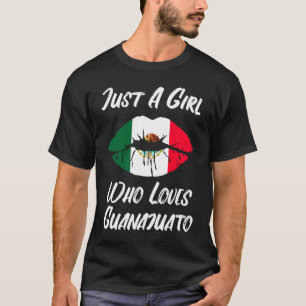 Camiseta Boca de labios amor Bandera mexicana Guanajuato