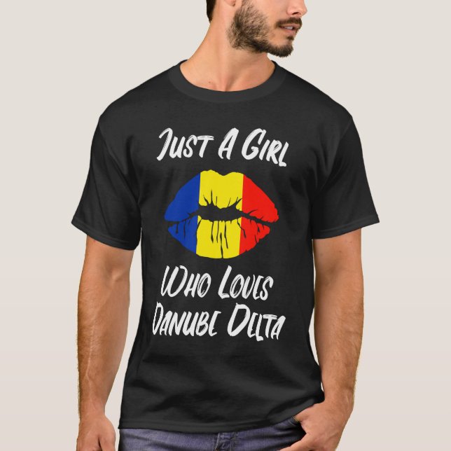 Camiseta Boca de labios amor bandera rumana delta de Danubi (Anverso)