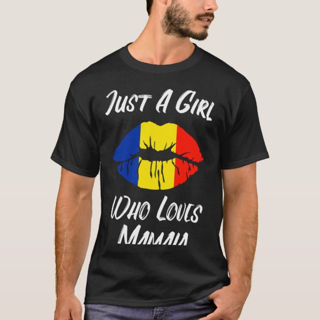 Camiseta Boca de labios amor Bandera rumana Mamaia (Anverso)