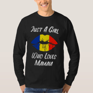 Camiseta Boca de labios amor Bandera rumana Mamaia