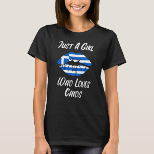 Camiseta Boca de los labios Amar a la bandera griega Quíos