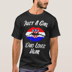 Camiseta Boca de los labios Amar la bandera de Croacia Hvar