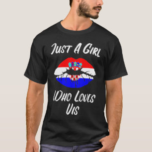 Camiseta Boca de los labios Amar la bandera de Croacia Vis