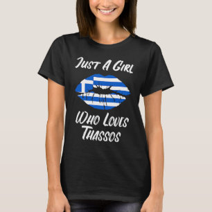 Camiseta Boca de los labios Amar la bandera griega Thassos