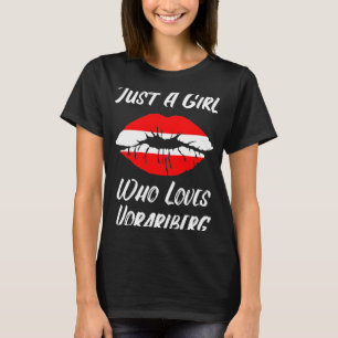 Camiseta Boca de los labios Amor Austria Bandera Vorarlberg