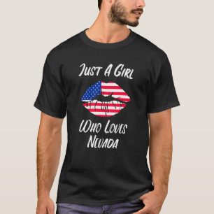 Camiseta Boca de los labios amor Bandera Americana Nevada